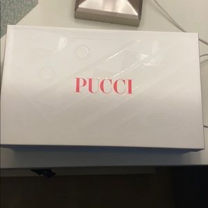 Authentic Emilio Pucci fabric strap heels